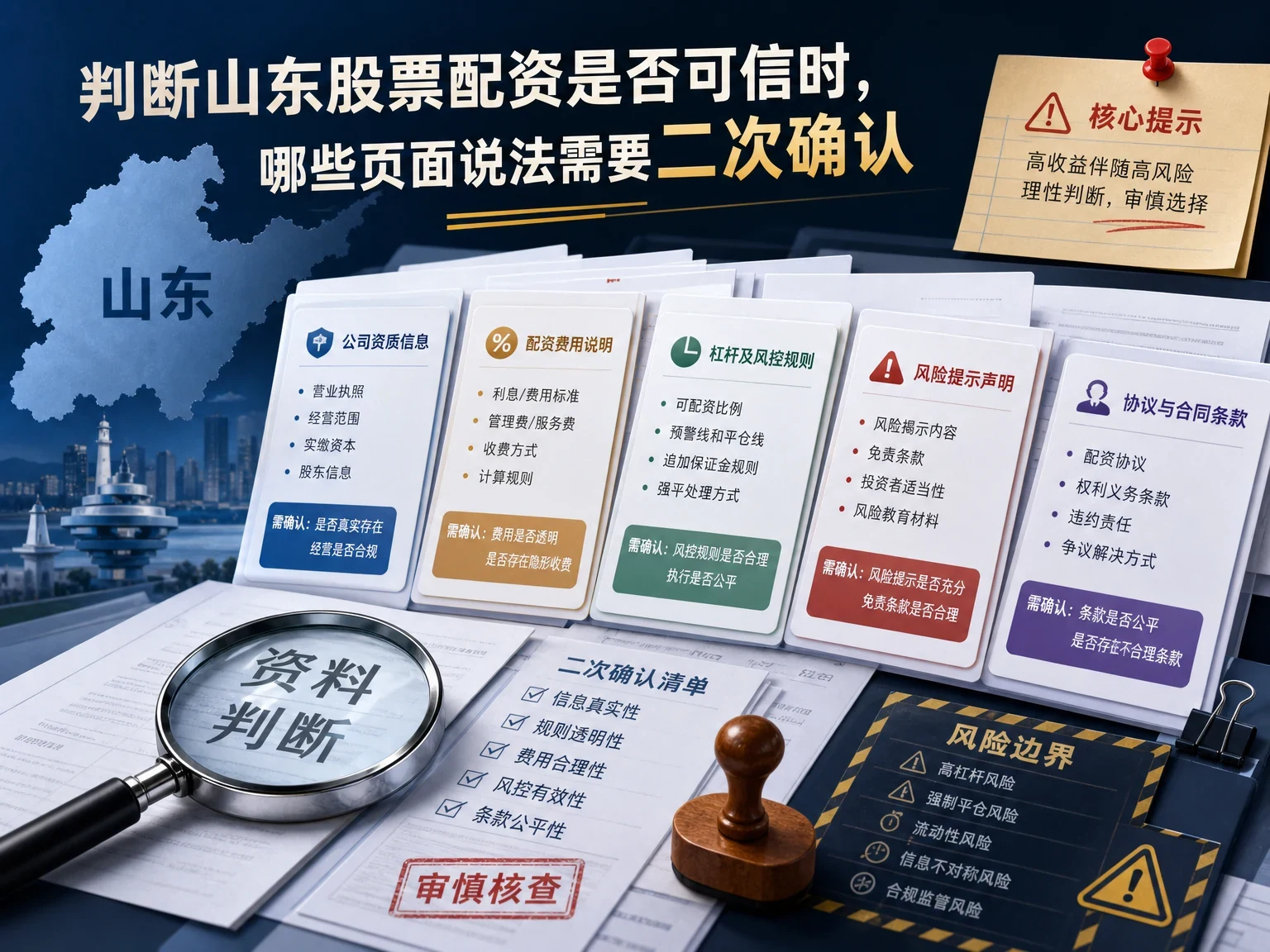 判断山东股票配资是否可信时，哪些页面说法需要二次确认 插图